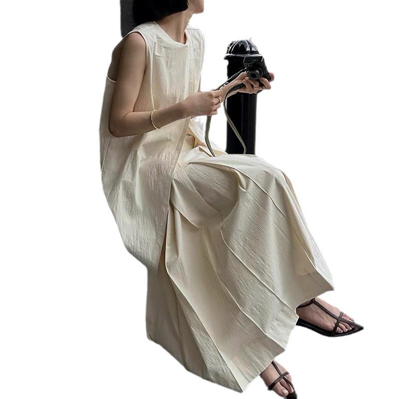 Cloud Surge: Zen-Style Deconstructed Pleated Skirt & Strappy Vest Set