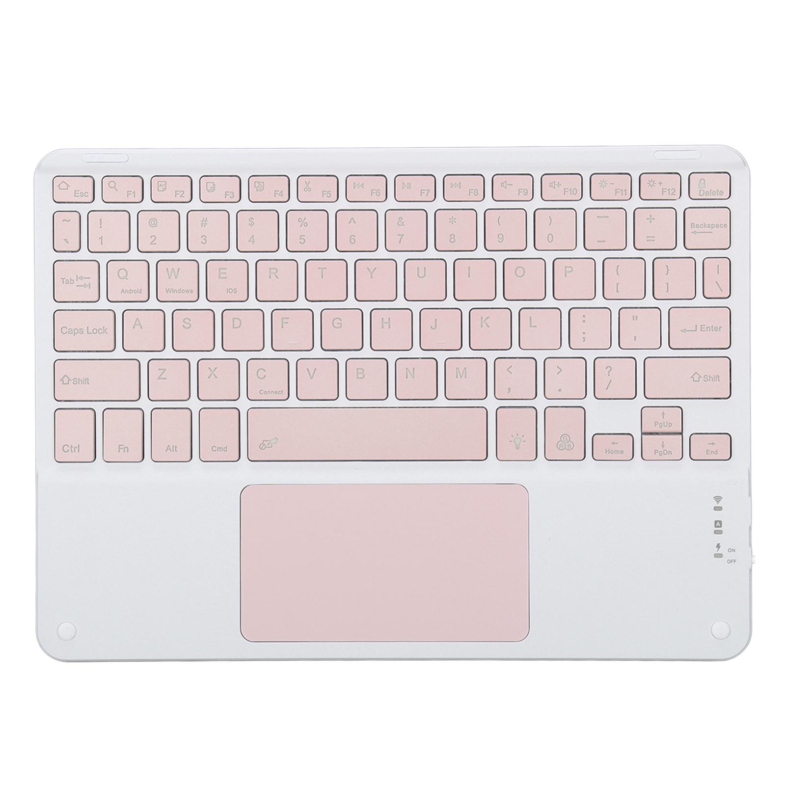 

Беспроводная клавиатура с тачпадом Quadrate Keycap Ультратонкая 10-дюймовая беспроводная клавиатура с RGB розовый