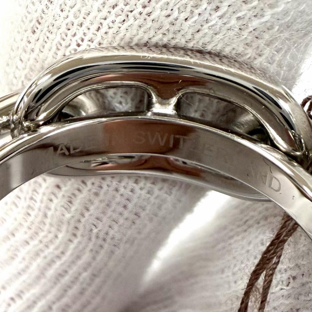Pristine HERMES Scarf ring Legato Chaine d'Ancre Silver Women Used