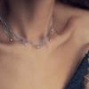 Fără decolorare, Frumoasă, Lanț pentru claviculă din diamant cu conținut ridicat de carbon, Extrem de fin, Poate fi purtat la duș, Fără decolorare, Stivuire pe mai multe straturi
