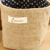 Desktop Jute Storage Bag Cotton Linen Storage Basket Sundries Storage Box With Handle Cosmetic Organizer Jewelry ContainerHolder