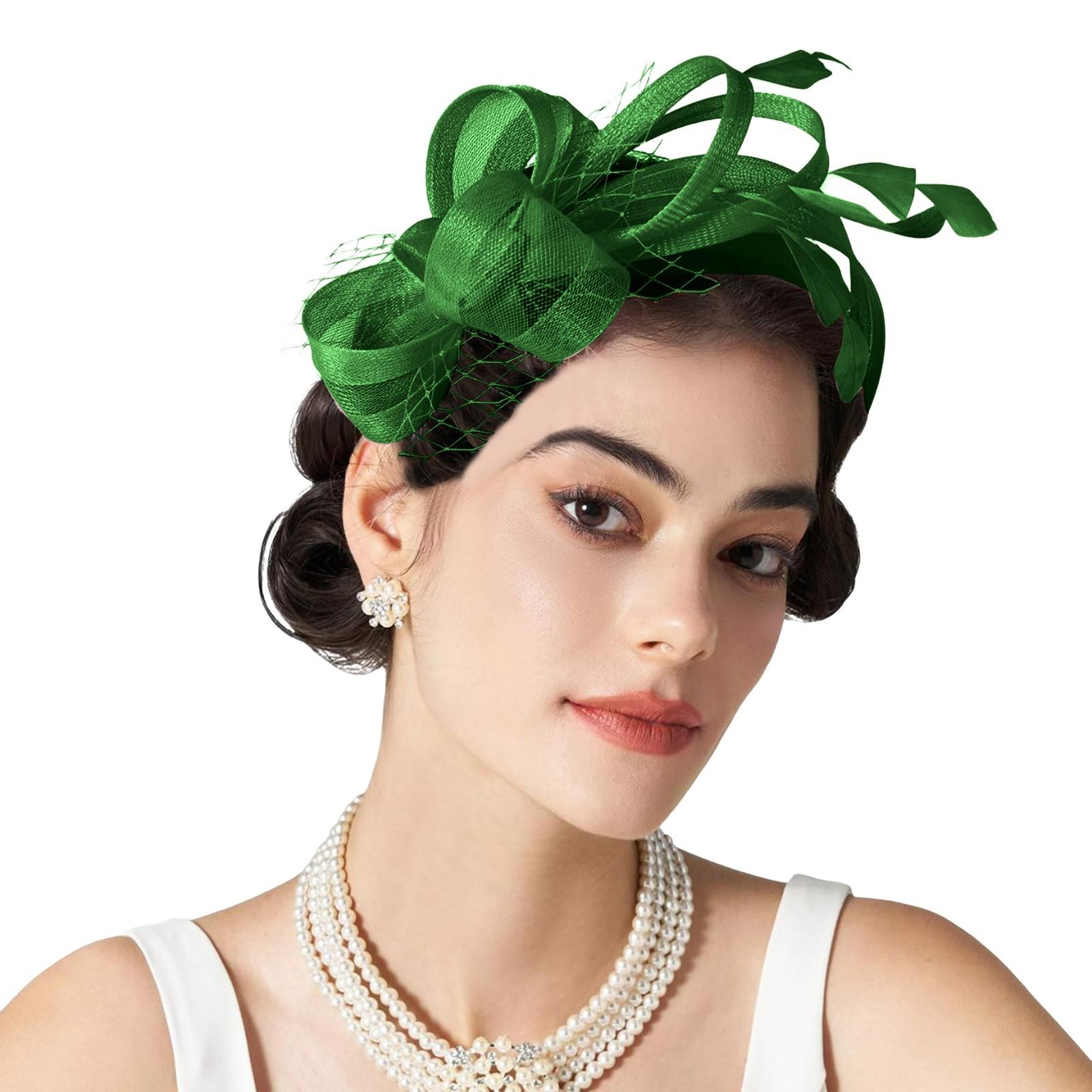 

Большие повязки на голову для женских волос Тюлевые шляпки для женщин Шляпки для чаепития для коктейльной свадьбы Нарядные повязки на голову Женская голова One Size