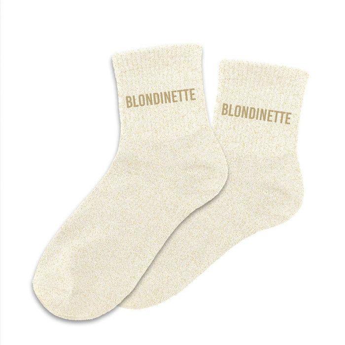 Chaussettes beiges paillettes 'blondinette'