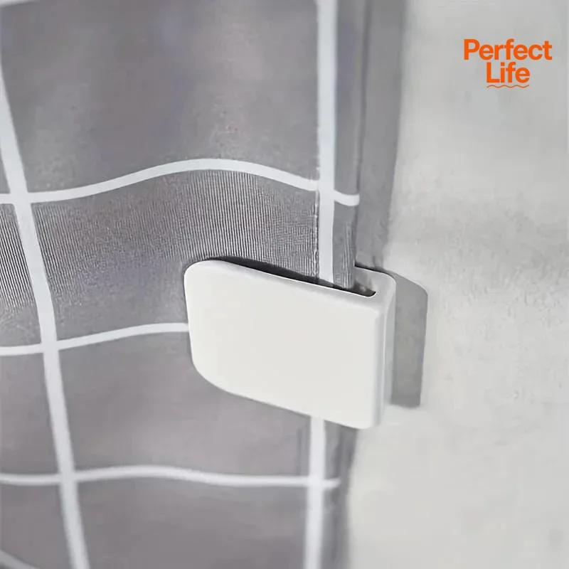 

1/2Pcs Bathroom Accessories Shower Curtain Clips Curtain Edge Retainers Curtain Holders Wind Fixed Hook Shower Curtain Clamp Regular
