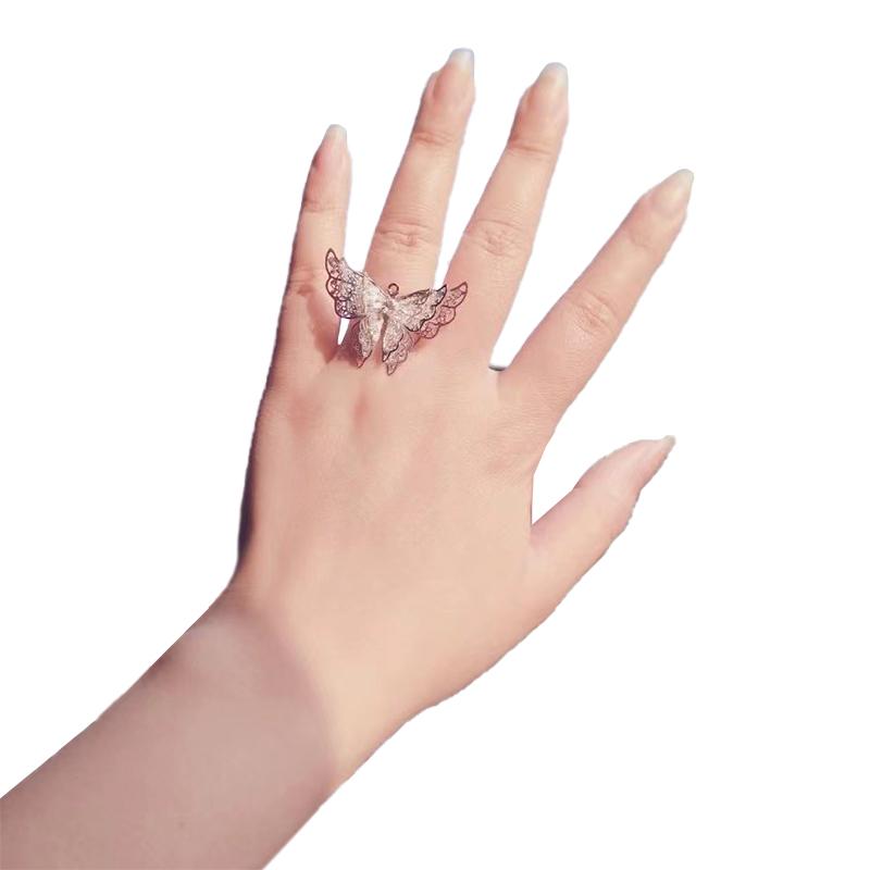 Anime Tian Guan Ci Fu Bracelet With Bell Ring Hua Cheng Xie Lian Adjustable Butterfly Finger Rings Pendant Jewelry Accessories