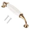 1Pc White Ceramic Door Furniture Handles with Screw European Antique Drawer Pulls Kitchen Cabinet Knobs and Handles Home Decor