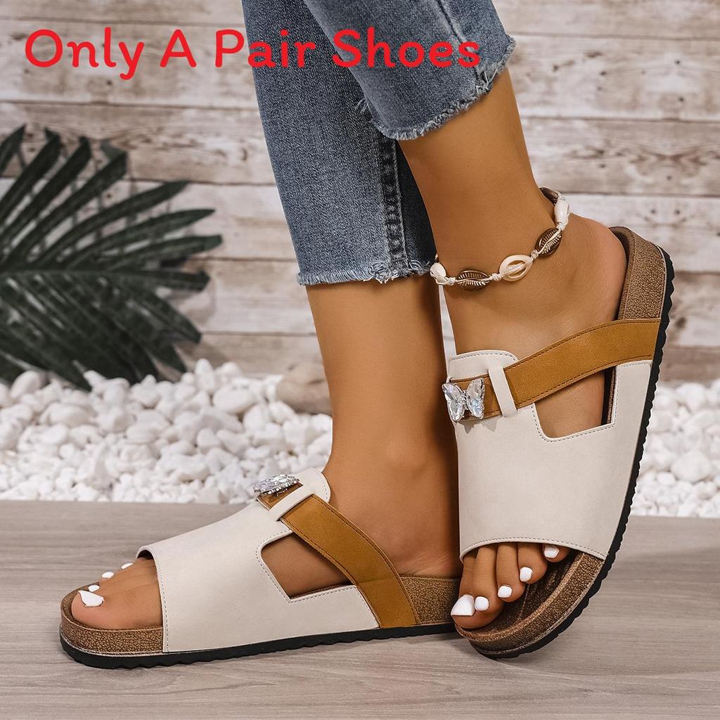 Water Diamond Slides Summer Big Size Pu Casual Flip Flops For Women