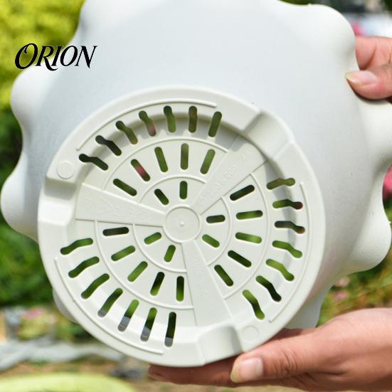 Lightweight Durable Resin Pots Large Flower with Drainage Holes And Tray Saucers, Ruffled Edge Planter Elegant Ruffle Planters for Indoor Outdoor
