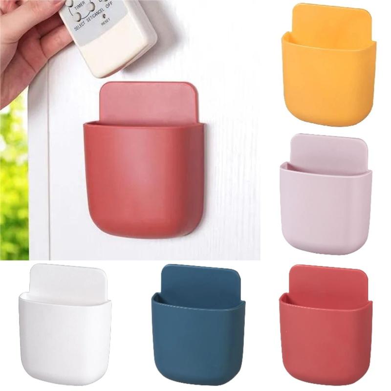 Wall-mounted Smart Tv Remote Control Holder Pp Material Stick-on Multi-functional Storage Box