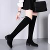 Women's Over Knee Boots Classic Black Skinny Elastic Tall Boots Non Slip Flat Boots Winter Women's Long Boot Botas Largas Mujer