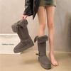 Large size women's shoes 41-43 tall tube two wear integrated snow boots women's winter warm velvet knight boots high top cotton boots