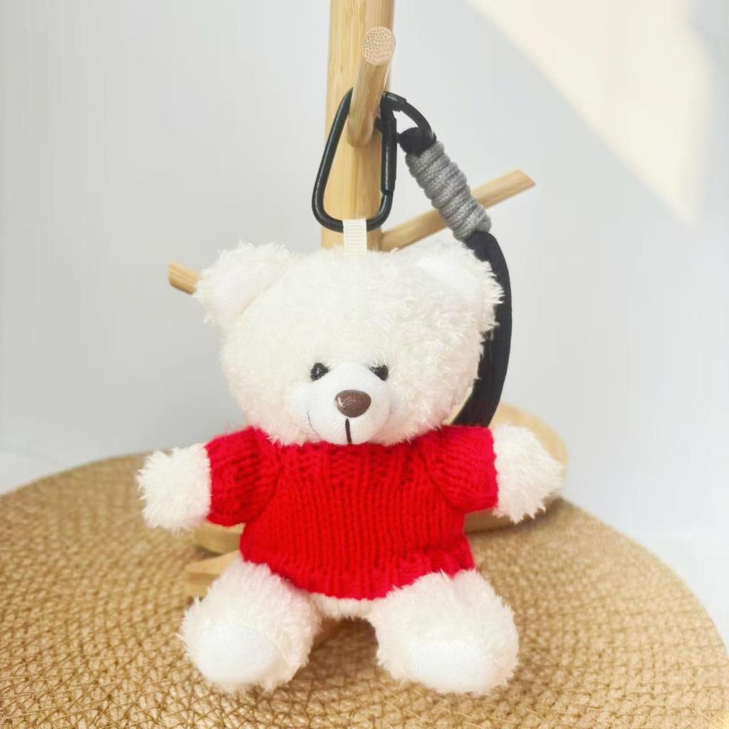 Wearable Teddy Bear Keychain Pendant – Plush Toy Gift for Graduation Season with Logo Print