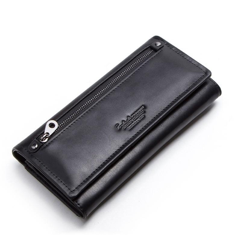 Leisure Leather Women s Handbag Multifunctional Long Top Layer Cowhide Wallet 10x9x3 чёрный