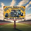 Artisanal Forge-Patina Iron Sign – 'Hot Rod Garage' Mechanical Mandala with Wrench-Gear Motifs |