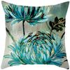 Blue Flower and Bird Print Decorative Pillowcase Living Room Office Ornaments Home Pillowcase