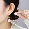 Women Fashion Gifts Korean White Rose Earrings Asymmetric Butterfly Earrings New Trendy Earrings Ear Jewelry Accessories