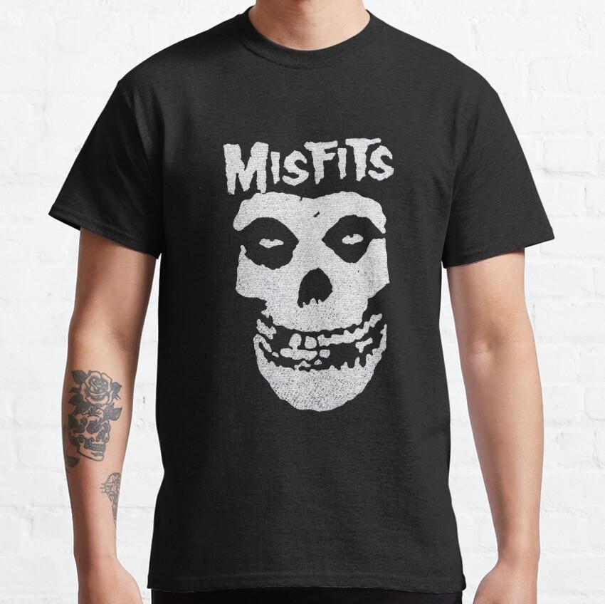 Novelty Misfits Skulls Movie T-Shirt for Men Round Collar Short Sleeve Glenn Danzig Punk Heavy