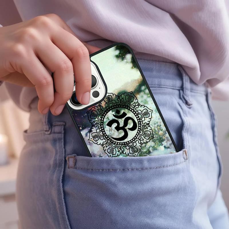 Aum om Namaste Symbol Zen Yoga Phone Case For iPhone 17 Air 15 16e 14 13 Pro Max Coque 12 11 Pro Max PLUS cover