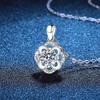 Moissanite Necklace 1ct Four Leaf Clover Pendant Simple Fashion Jewelry Women