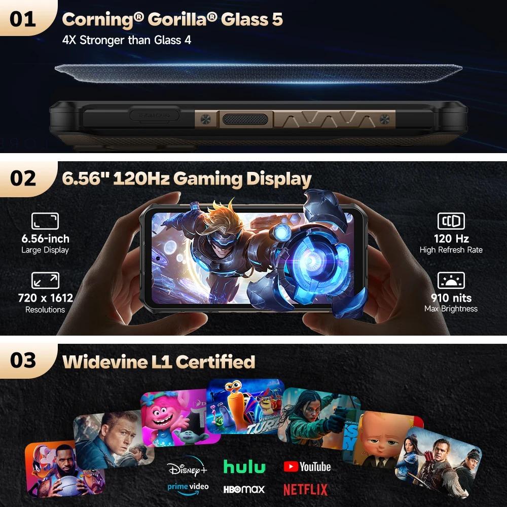 Ulefone Armor X16 Pro 5G Rugged Phone 10360mAh Up To 16GB RAM 256GB ROM 120Hz 6.56” NFC Android Smartphone Global