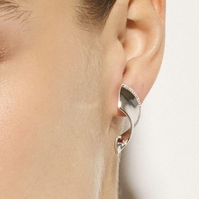 Boucles d'oreilles - Girea - Argent sterling 925 - Zirconiums cubiques brillants - Finition rhodiée
