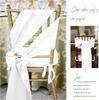 30 PCS 17x275cm White Luxury Satin Chair Sashes Bows Universal Chair Cover for Wedding Reception Restaurant Event Decoration