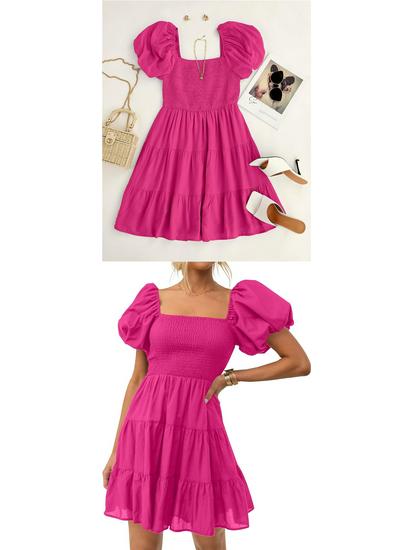 Spring European & American Women's Camisole Dress: Pleated Patchwork A-line with Wide Hem