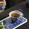 Blue & White Crane Ceramic Floating Gaiwan Tea Set