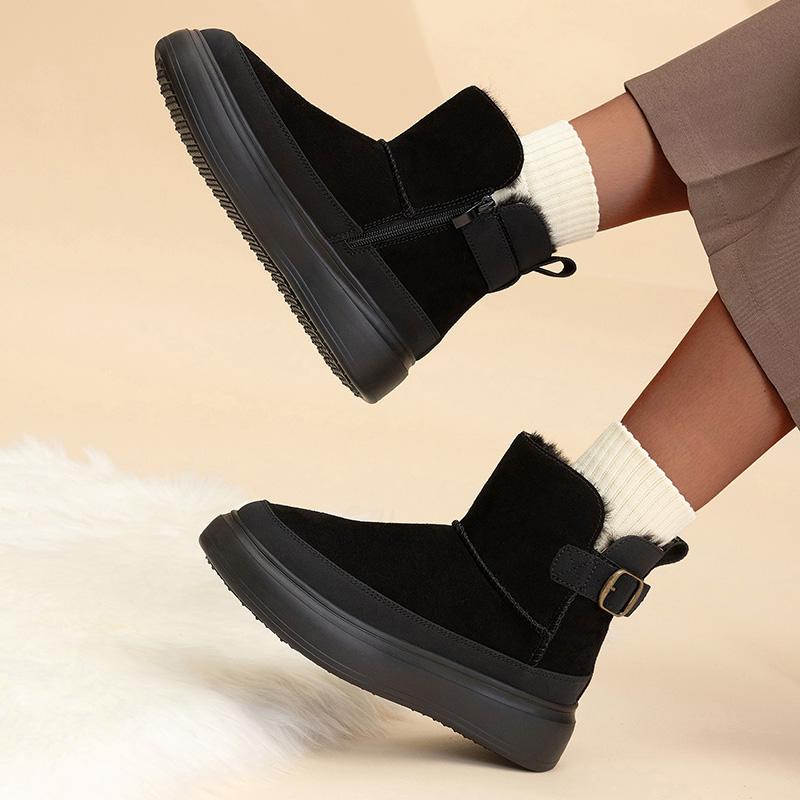New Winter Women's Boots High-top Snow Boots Thickened Plush Warm Simple And Versatile Comfortable Outdoor Non-Slip Cotton Shoes