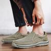 Men Khaki Canvas Shoes Slip On Driving Shoes Casual Blue Wide Head Cloth Shoes for Farther Plus Size Lightweight