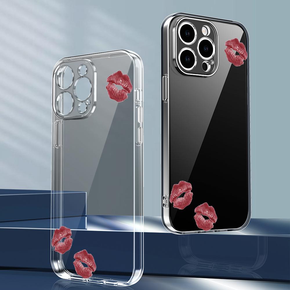 Sexy red lip print phone case suitable for iPhone 17 16 15 14 13 12 11 Pro/Max/Plus anti drop and shockproof back cover