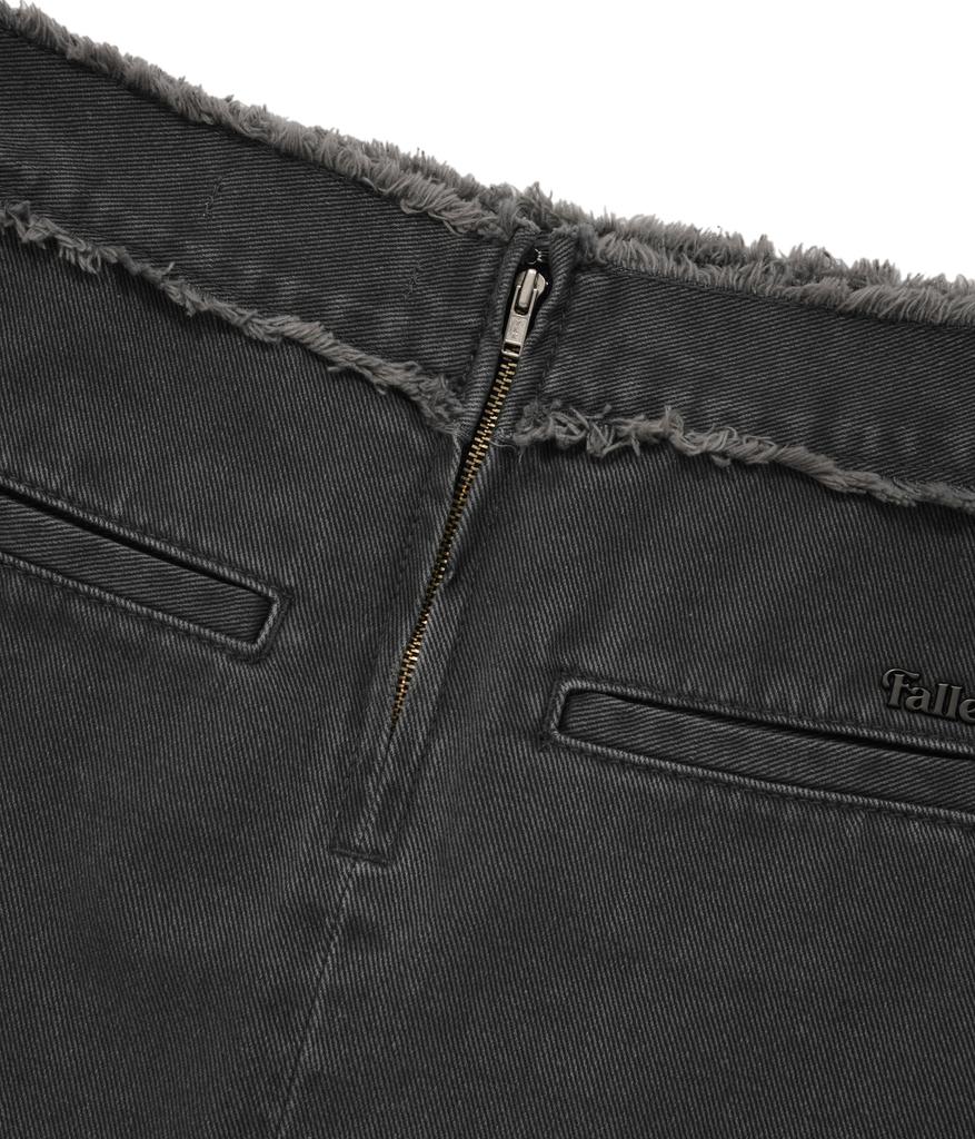 Pallet Pleated Denim Skirt Charcoal