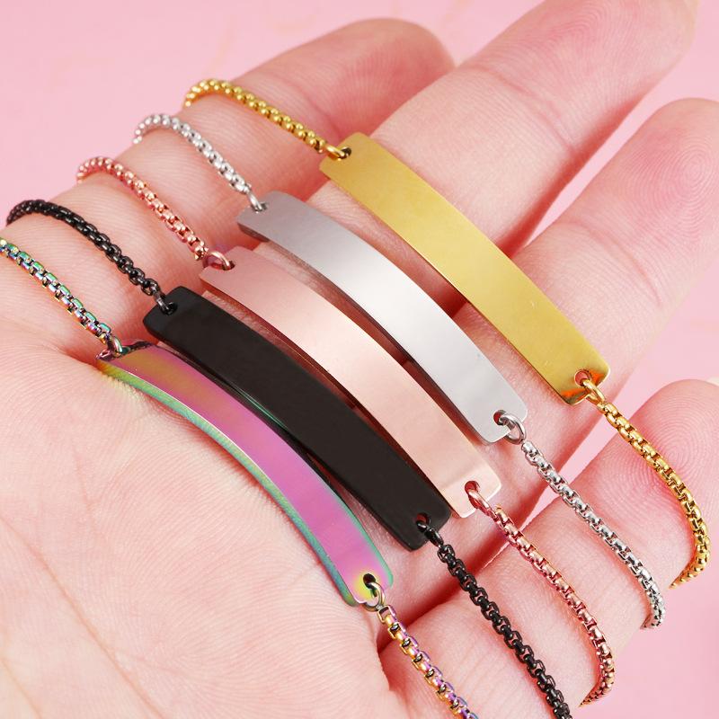 10pcs 6x39mm Curved Bar Bolo Bracelets Stainless Steel Mirror Polish Bracelets For DIY Making Bracelet Jewelry