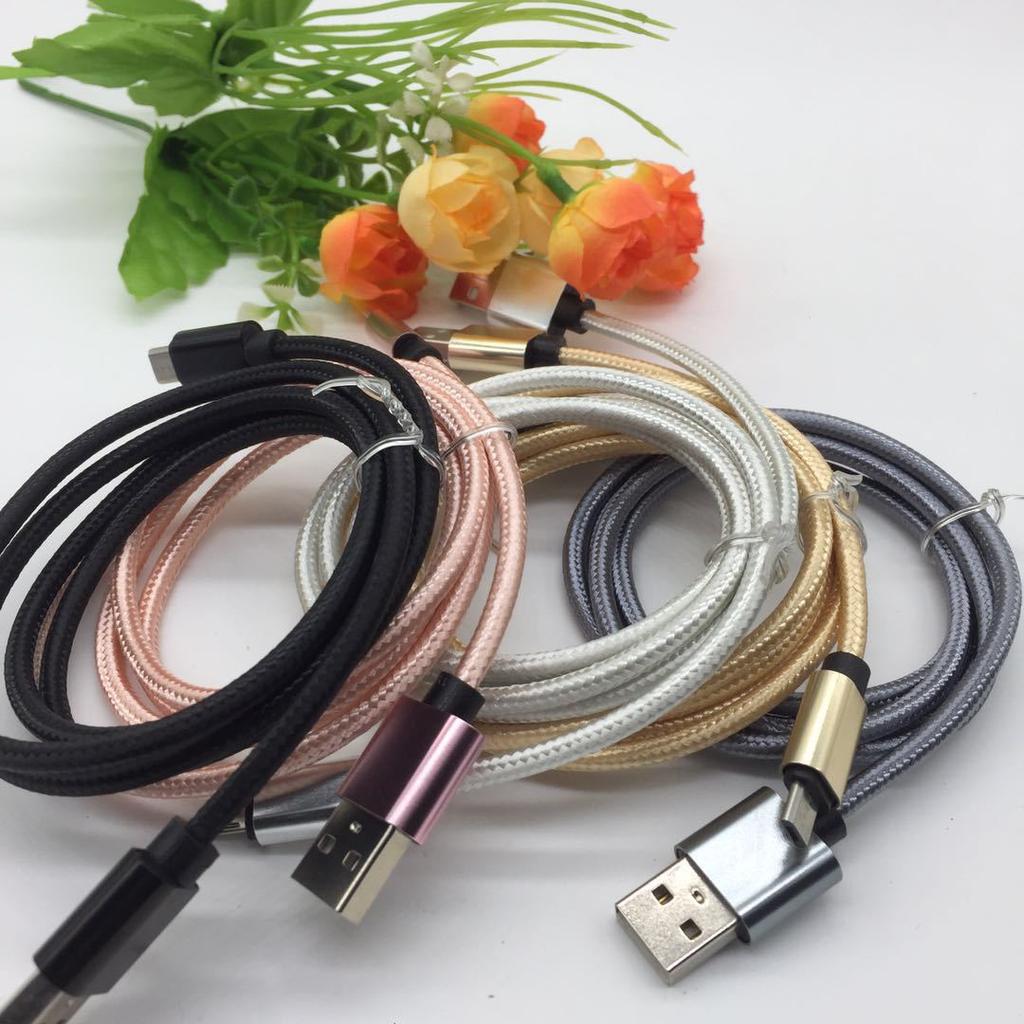 Heavy Metal Nylon Braided Data Cable Suitable for Android Smart Apple Charging Cable