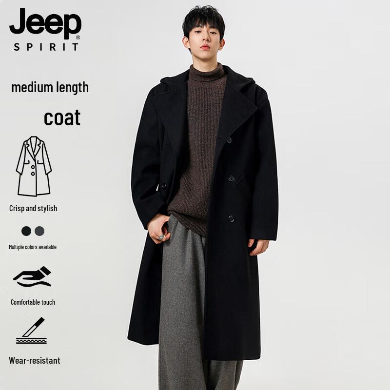 Мужской ретро-плащ средней длины с капюшоном JEEP SPIRIT 2XL