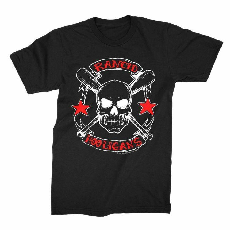 Skull Baseball Bat Stars Rancid Hooligans T-shirt