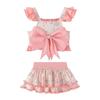 Junwen Girls' Quick-Dry Princess Style Split Swimsuit