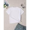 European size Girls round-neck short-sleeved T-shirt with colorful doughnut pattern print