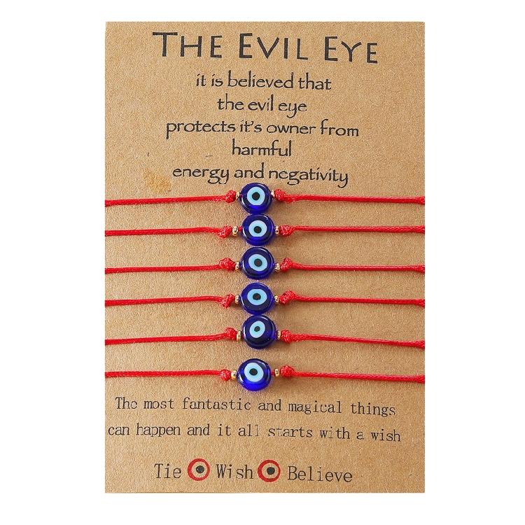 Счастливый турецкий амулет Браслет Синяя стеклянная бусина Цепочка для пары Друг 1