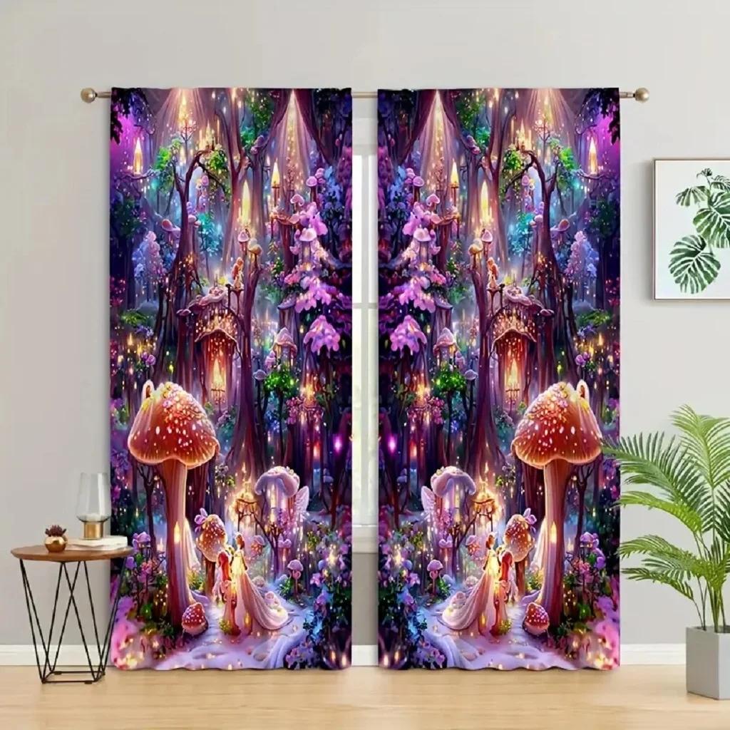 

Високоякісні штори з дорогоцінних каменів у вигляді квітів для вітальні, дитячі штори для спальні, прикраса Країна чудес 50W160H(CM)x2Panel&Hook