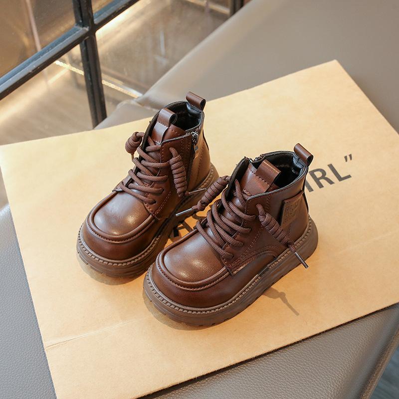 

Девочки бархатные ботинки Мартин 2025 осень и зима новые на толстой подошве теплые короткие ботинки детские кожаные ботинки девочки бархатные хлопковые ботинки тренд 26-30 yards, 5 pairs in one hand