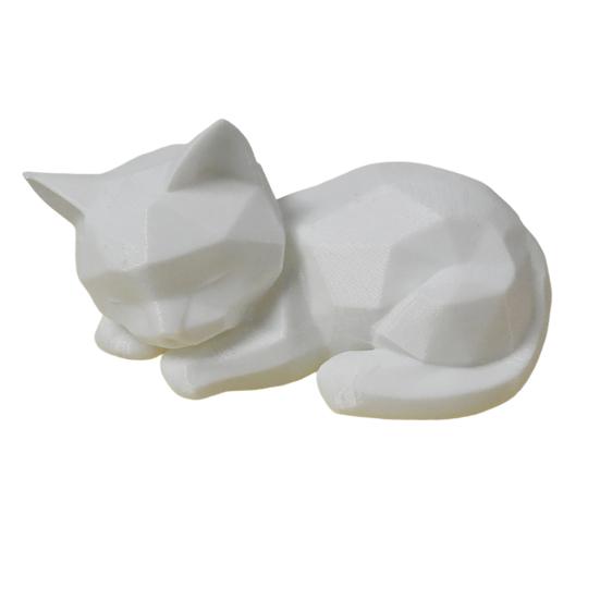3D Printed Sleeping Cat Cat Statue Figurines Geometric Minimalist