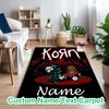 1pc General-purpose Rug, Korn Band Horror Art Printed Area Rug, Comfortable Office Chair Carpet, Home Entrance Floor Mat