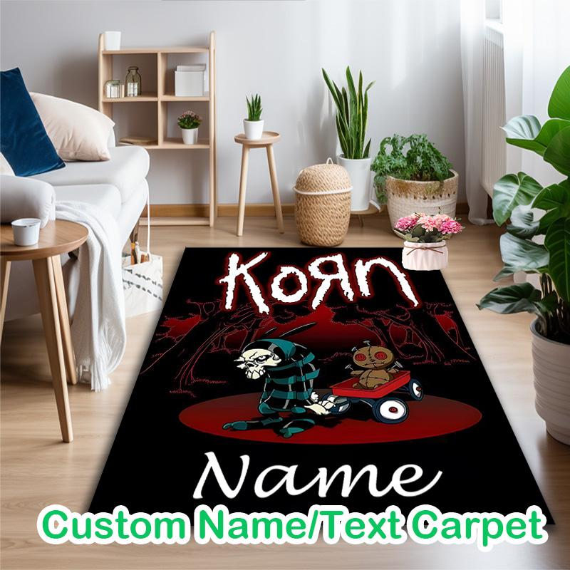 1pc General-purpose Rug, Korn Band Horror Art Printed Area Rug, Comfortable Office Chair Carpet, Home Entrance Floor Mat
