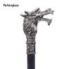 Baston de mers de lux argintiu cu cap de dragon, baston de mers decorativ la modă, baston elegant de gentleman pentru cosplay, pommel crosier 93cm