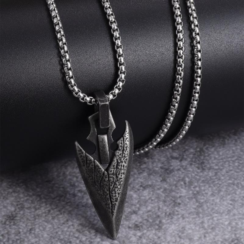 Retro Nordic Mythology Pirate Celtic Weapon Spearhead Pendant Necklace Charm Men\\'s Hip Hop Cool Trend Jewelry Gift