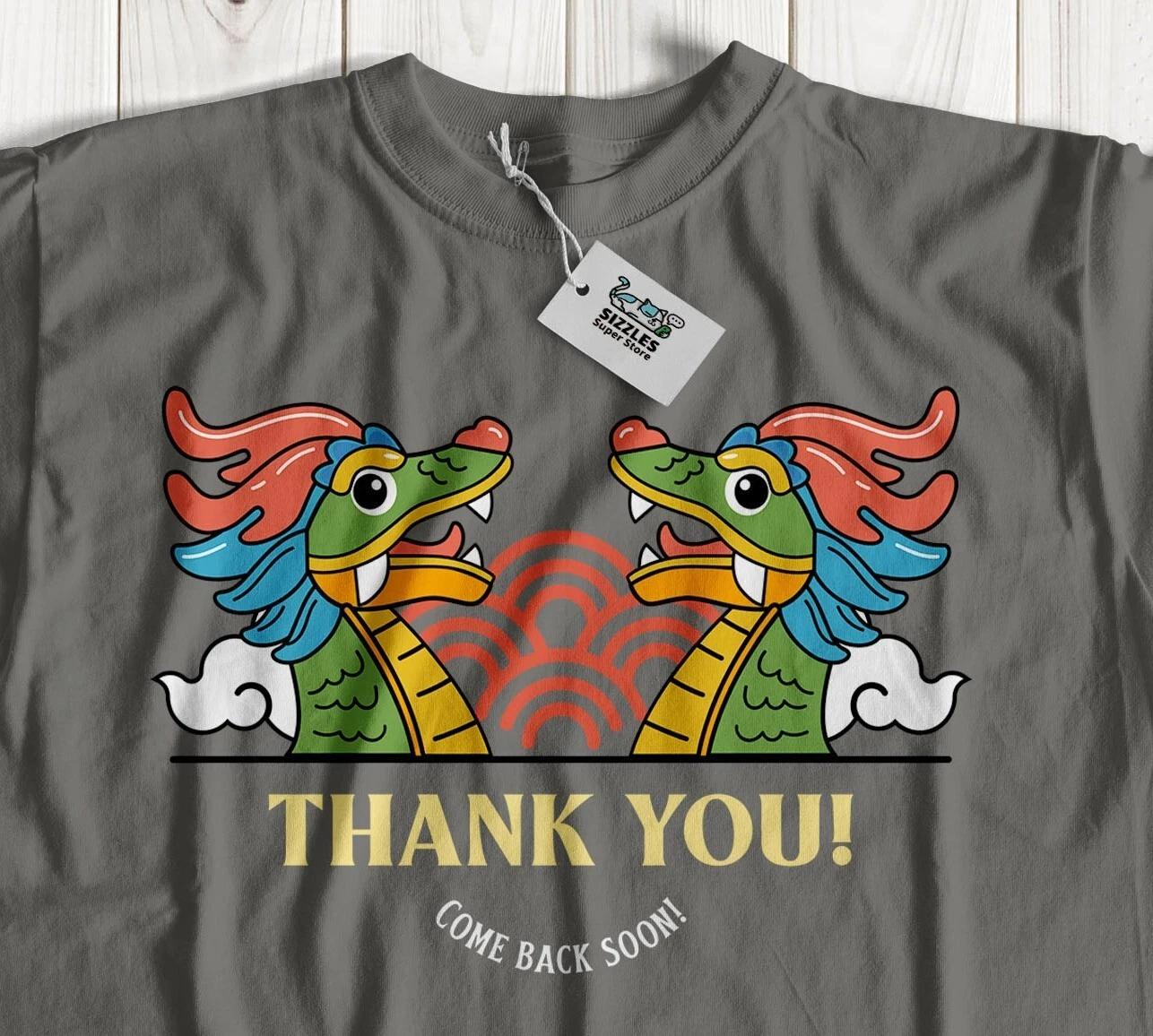 Thankyou! Unisex Chinese Dragon T-Shirt Lóng Chia New Year Gifts 4XL