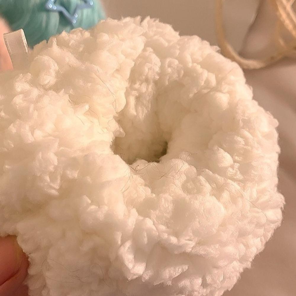 DIY Ponytail Cartoon Plush Gloves Keep Warm Neck Hanging Mittens Cute Fluffy Gloves  Winter