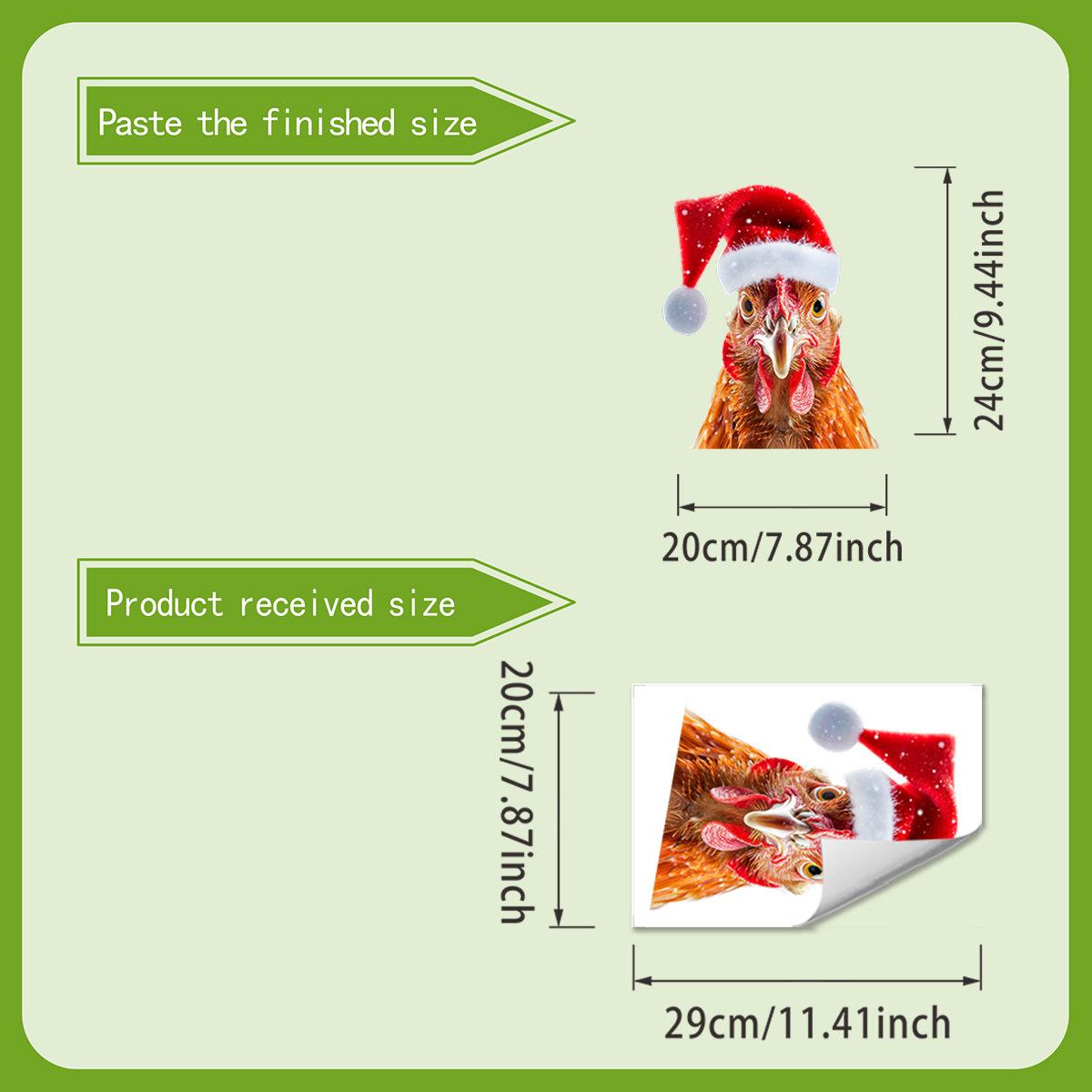

Рождественская шляпа, Куриная голова, Полностью прозрачное стекло, Наклейки для украшения дома 30*20cm
