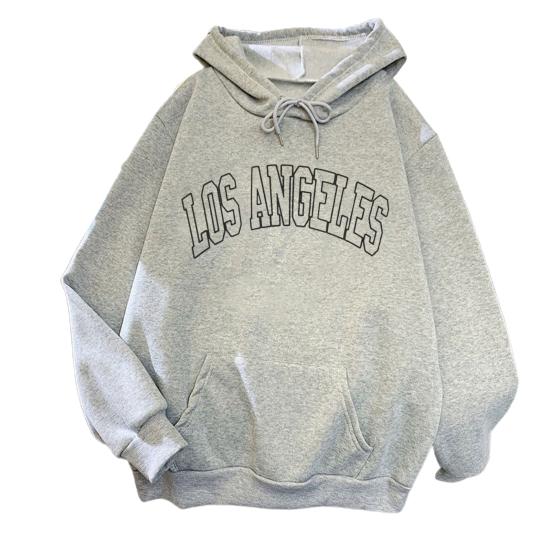 

Жіноча толстовка з капюшоном і шнурком, вільний пуловер, весняна толстовка для повсякденного носіння XL сірий